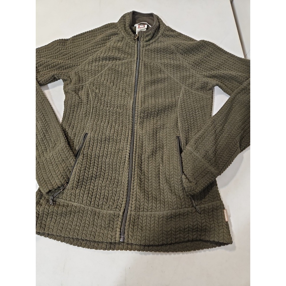 Avalanche Hawthorn Cable Fleece WomensSmall Full Zip Jacket Dark Green(A512